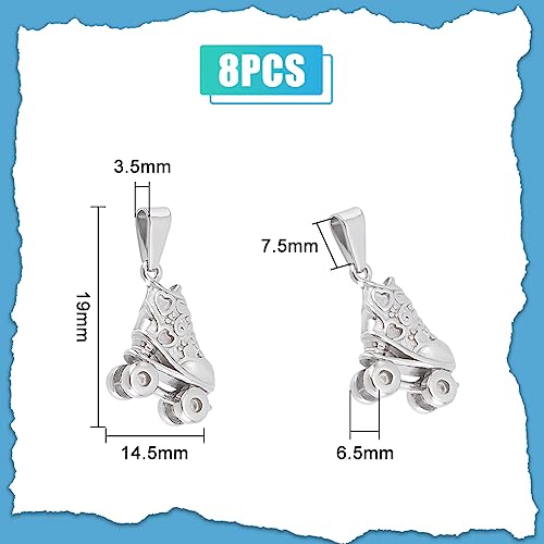 UNICRAFTALE about 8Pcs 19mm long Stainless Steel Roller Skate Pendants Hypoallergenic Dangle Charms Stereoscopic Skate Charms for Bracelets Necklace Jewelry Making - Image 3