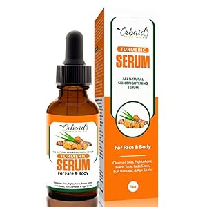 Erbaid Turmeric Serum for Face & Body – All Natural Turmeric Skin Brightening Serum – Cleanses Skin, Fights Acne, Evens Tone, Heals Scars – Pure Handcrafted Skincare Made in the USA