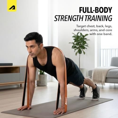 Image of Boldfit Resistance Bands for Workout Dual Color Heavy Resistance Band for Stretching, Pull ups, Home Exercise Band for Gym Workout Stretch for Men and Women - Blue Red Yellow Set