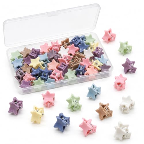 Cotabacuco 100 pièces mini pinces à cheveux, enfants filles, antidérapantes, clips étoiles pour tresses et franges, couleurs Morandi