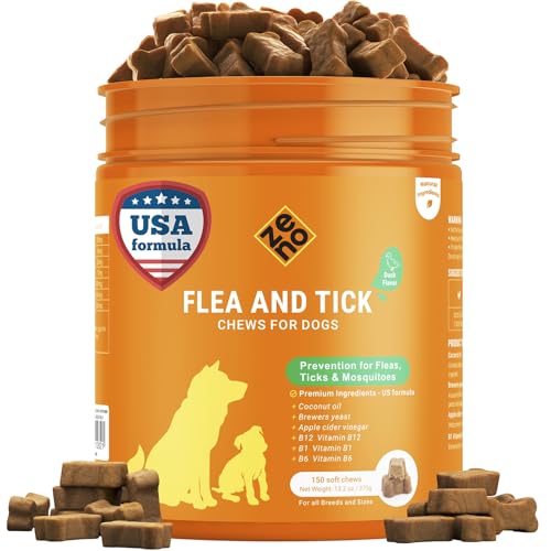 ZENO Flea and Tick Prevention Chewables for Dogs - 150 Chews - Flea & Tick Control - Duck Flavor - US-Made