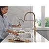 Delta Rhett Pro Style Commercial Kitchen Faucet with Pull Down Sprayer, Single Hole Brushed Gold Kitchen Sink Faucet, Single Handle, Champagne Bronze 18829-CZ-DST