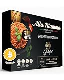 Alla Mamma Spaghetti Pomodoro glutenfrei 400g I Italienisches Fertiggericht I 100% natürliche & authentische Pasta I Schnell in der Mikrowelle zubereitet I Ungekühlt bis zu 12 Monate haltbar
