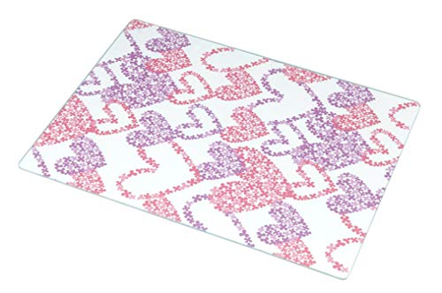 Belca 鍋敷きにもなる 耐熱 強化ガラス製 マルチプレート ランチョンマット 幅40×奥行30×厚さ0.75cm ハート KTP-PH4030