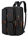 Baosha 3 in 1 Cabrio Leinwand Leder Handtasche Laptop Rucksack Aktentasche Passt 15.6 17.3 Zoll Laptop Umhängetasche Schultertasche Reiserucksack für Männer / Frauen BC-11 (Schwarz)