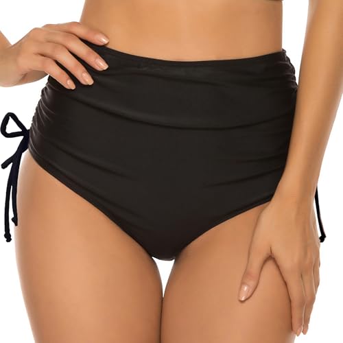 Sexybody Women High Waisted Bikini Swim Bottoms Tummy Control Bathing Suit Swimsuit Ruched Full Coverage Tie Side Swimwear2