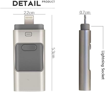 Xspring Flash Sürücü, USB Bellek Sürücü 128GB, Harici Genişletilebilir USB Memory Stick, Cep Telefonu ve Bilgisayarlarla Uyumlu 3'ü 1 Arada Bellek Depolama Sürücüsü (Altın)