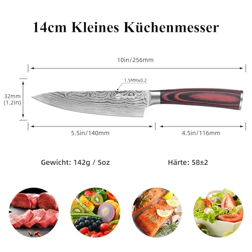 Sunnecko 14cm Küchenmesser Kochmesser Profi Messer – Ansicht 2