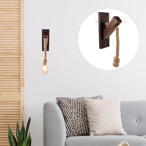 Aplique de pared de cuerda de cáñamo estilo rústico vintage 7