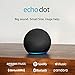 Amazon Echo Dot, Vibrant sounding Alexa speaker, Great for bedrooms, dining rooms and offices, Charcoal