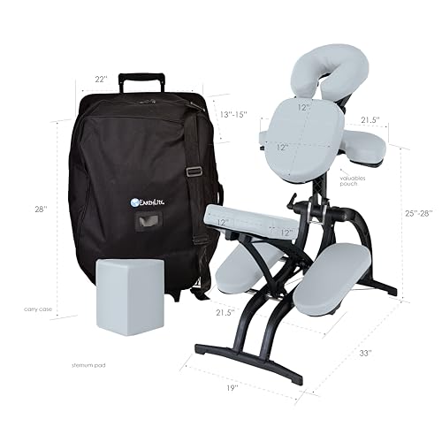 Image of EARTHLITE Portable Massage Chair AVILA II - Premium Folding Spa /Massage /Tattoo Chair incl. Rolling Carry Case