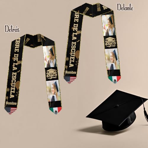 Personalizados Stolas De Graduacion 2025 Mexicanas, Regalos Para Graduación 2025, Bandas De Graduación 2025 De Mexico4