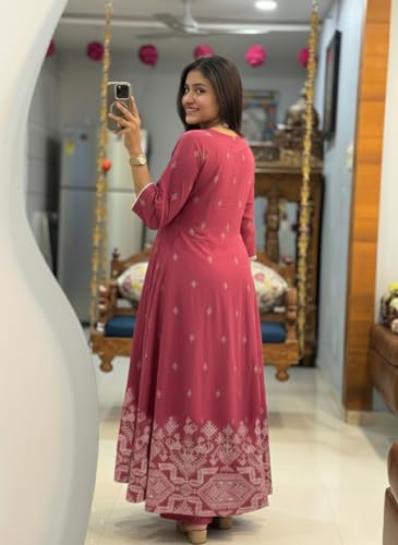 Image of ANNI Designer Women's Viscose Blend A-Line Printed Co-Ord Set with Palazzo | Kurta Palazzo Set for Women | A-Line Kurti Co-Ord Outfit | Ethnic Printed Suit Set