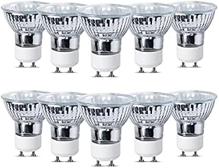 Bonlux 10-Pack 50W GU10 Halogen Bulbs Dimmable, GU10 Halogen Spotlight Bulbs Warm White 2700K, 120°Wide Beam Angle, Recessed Lighting Bulbs for Track Lights Downlights Ceiling Lights