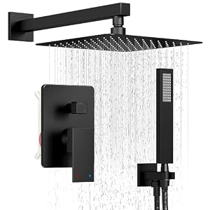 Holispa H3906PB Duschsystem Mattschwarz 25,4 cm