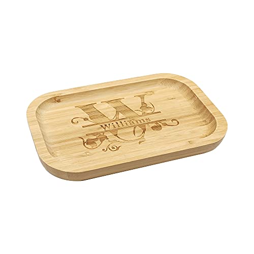 Mojia Personalized Bamboo Serving Trays and Platters, Custom Engraved Decorative Food Platters...