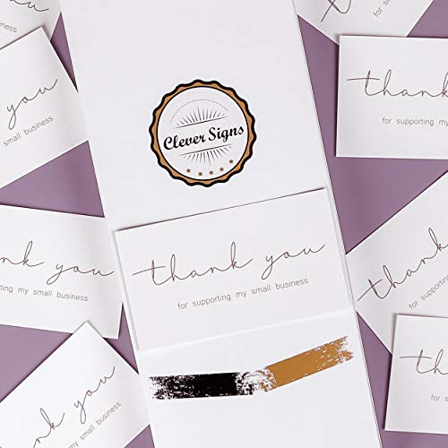 200 Thank You For Supporting My Small Business Cards, Elegant and Professional Design, 2\" x 3.5\", Recommended for Online Retailers, Small Business Owners and and Local Stores