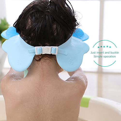 IKASEFU Touca de banho de bebê, chapéu de banho infantil ajustável, chapéu de xampu à prova d'água