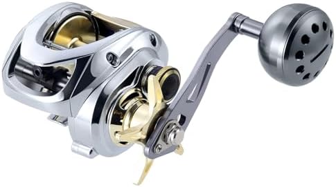 HAUT TON Scorpion King Saltwater Baitcaster Reels,400 Series,Magnesium Alloy Frame Baitcasting Fishing Reel,10+1BB,7.2:1,35Lbs Drag Power,Big Game Fishing.Left