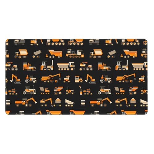 Tapis de souris pour ordinateur portable grand format anti-glisse imprimé pelleteuse de chantier