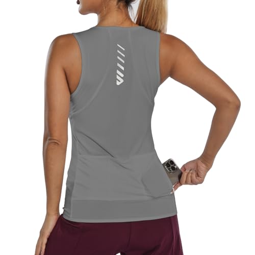 Lo.gas Fahrradtrikot Damen äRmellos,Radtrikot Atmungsaktiv Rennrad Trikot Fahrradshirt Mountainbike Frauen Sport Shirts FüR Damen Tank Top 4 Taschen Grau L Lo.gas Fahrradtrikot Damen äRmellos,Radtrikot Atmungsaktiv Rennrad Trikot Fahrradshirt Mountainbike Frauen Sport Shirts FüR Damen Tank Top 4 Taschen Grau L