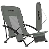VirtuFit   Chaise de plage pliable, couleur grise