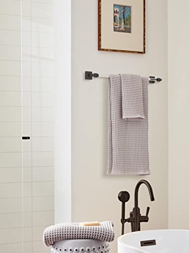 Amerock Bh36064Corb | Clear/Oil-Rubbed Bronze Towel Bar | 24 In (610 Mm) Towel Rack | Glacio | Bathroom Towel Holder | Bathroom Hardware | Bath Accessories #TOP1