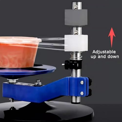 Sigillatrice manuale per contenitori alimentari da asporto, facile da usare e regolabile in altezza