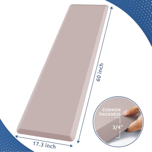 Image of KitchenClouds Kitchen Mat Cushioned Anti Fatigue Kitchen Rug Non Slip Standing Mat Comfort Floor Mats for Sink Office (17.3 inchx60 inch- 0.8inch,Khaki)