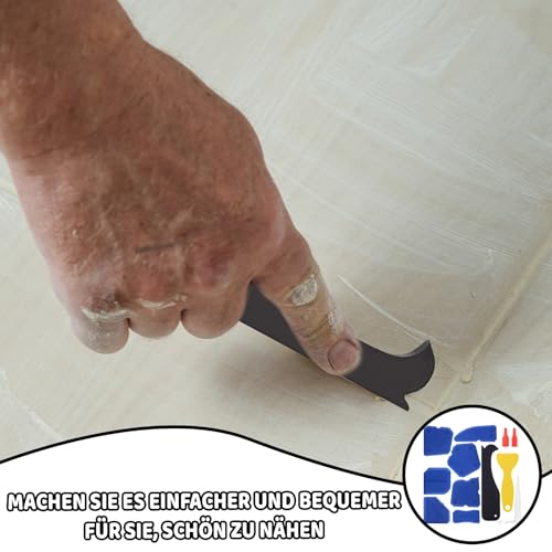 Silikon Abzieher Set, 12-Teiliges Fugenglätter Kit für Silikonfugen, Professionelle Silikonwerkzeuge für Küche und Bad, Inklusive Verschiedene Formen für Präzises Arbeiten