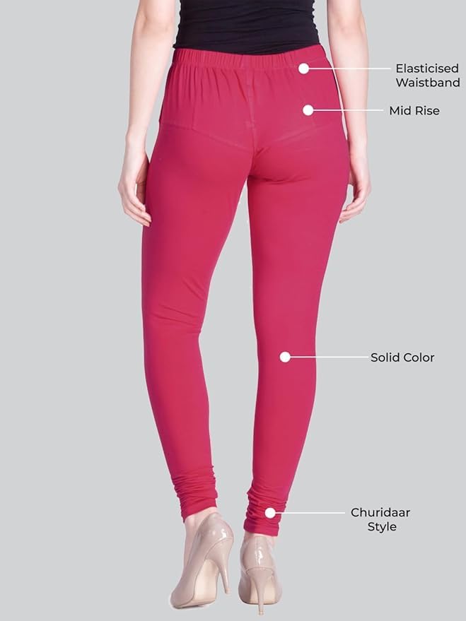Image of Women's Premium Stretchable Cotton Leggings | Soft Slim Fit Ankle Length Churidar Pants for Casual, Ethnic, Office & Daily Comfortable Wear (Pack of 1)
