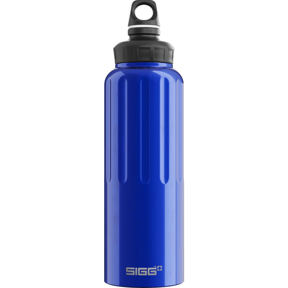 Sigg - Aluminium Sports Water Bottle - WMB Traveller Dark Blue - Swiss Made - Suitable For Carbonated Drinks - Leakproof - Lightweight - BPA Free - Blue - 1.5L