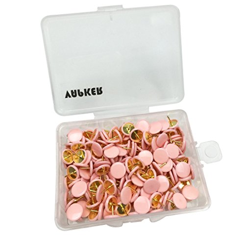 VAPKER 200 PCS Thumb Tacks Candy Pink Color Plastic Round Head Thumbtacks