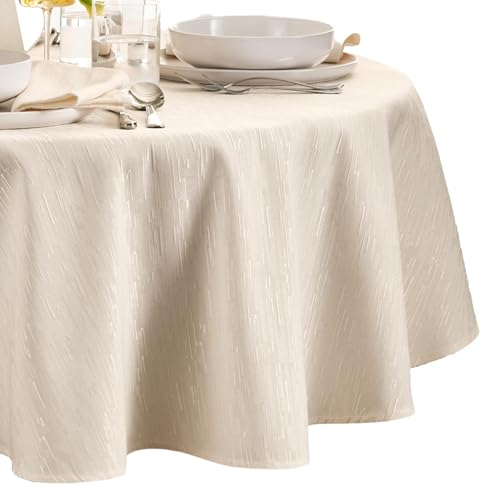 Elrene Home Fashions Continental Solid Texture Water, Stain & Wrinkle Resistant Tablecloth, 70