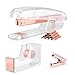 EFISH 3 Kit de Accesorios de Escritorio,Dispensador de Cinta,Removedor de Grapas,Grapadora de Acrílico con 1000 Piezas Gratuitas de Grapas 26/6 - (oro Rosa)