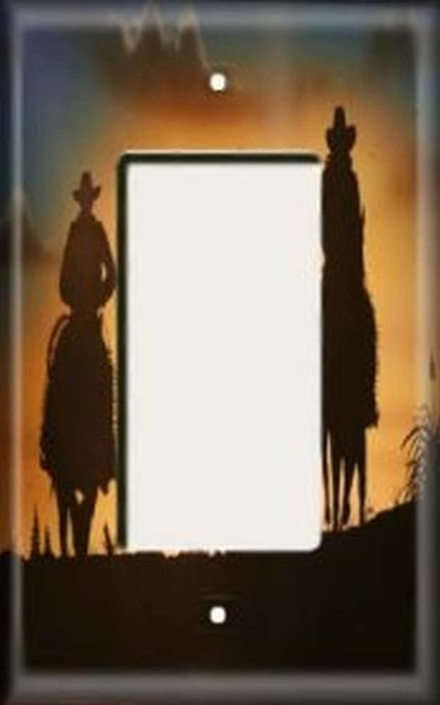Cowboy Silhouette Decorative Rocker Switch Cover - Fits Decora Style Outlets and GFCI Wall Plate Too