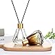 Happyupcity 2PCS 60ML/2oz Leerer Diamant geformter Glas Diffuse Flaschengläser Ätherisches Öl Duft Diffusor Set mit Gummistopfen und Golddeckel Aromatherapie Speicher Container Duft Zubehör