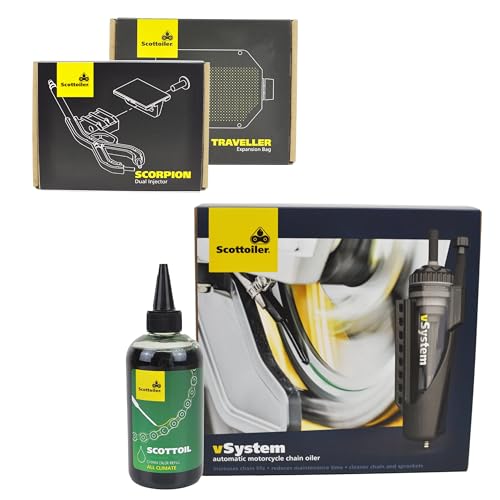 Scottoiler vSystem kit anti-usure chaîne moto automatique avec réservoir Traveller additionnel