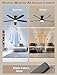 Ohniyou Ceiling Fans with Lights, 52'' Low Profile Ceiling Fan with Light and Remote/APP Control, Modern Flush Mount Ceiling Fan for Indoor Bedroom Living Room, Dimmable, Qiuet DC Motor, Black