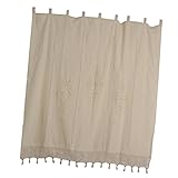  joyMerit Country Lace Crochet Window Cortina Blackout Drape Panel Tab Top - Beige, 180x180cm