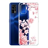 WUACYEAMING Custodia Compatibile con Oppo Realme 7 Pro Cover,Trasparente Aesthetic Fiore Disegni Custodia, Antiurto, Anti-Graffio e Retro TPU 08