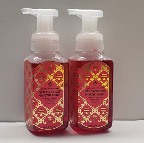 Bath and Body Works Strawberry Pound Cake Gentle Foaming Hand Soap, 2-Pack 8.75 Ounce (Strawberry Pound Cake)