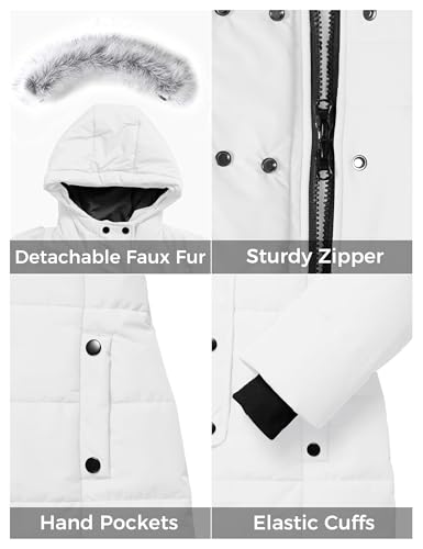 Image of ZSHOW Girls' Long Winter Coat Waterproof Warm Puffer Jacket Hooded Parka