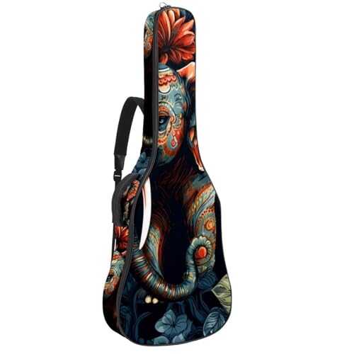 Sac pour guitare acoustique 41 pouces imperméable à motif éléphant
