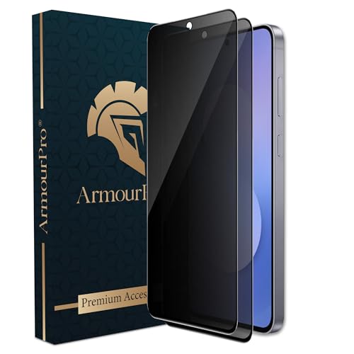 Image of ArmourPro Anti-Spy Privacy Tempered Glass for Samsung Galaxy S25 FE - Anti Peeping Screen Protector, Edge to Edge Full Coverage, 9H Hardness, Easy Installation Kit | Pack of 2