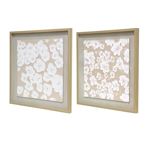 Miniatura 2 de La Fabrica Del Cuadro , Pareja De Cuadros Decorativos Artesanales Pintados A Mano, Cuadros Decoración Para Salón Y Diferentes Estancias. Pareja Flores