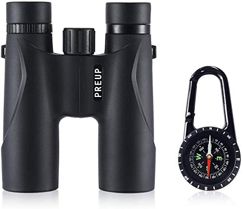 PREUP Binoculares 12 * 32 telescopio Robusto Binoculares Impermeables para observación de Aves, Senderismo, Caza y Deportes, conciertos y Teatro, binoculares con brújula, telescopio