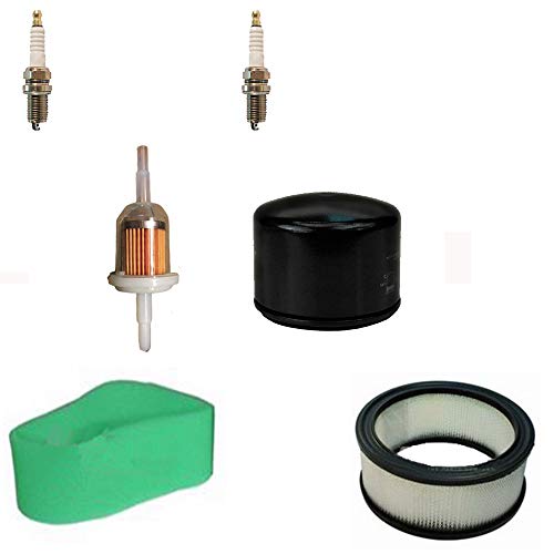 Oil Air & Fuel Filters with Spark Plugs Kit Fits John Deere L130 G100 G110 M133094 RC12YC 30089 P550335 AM125424