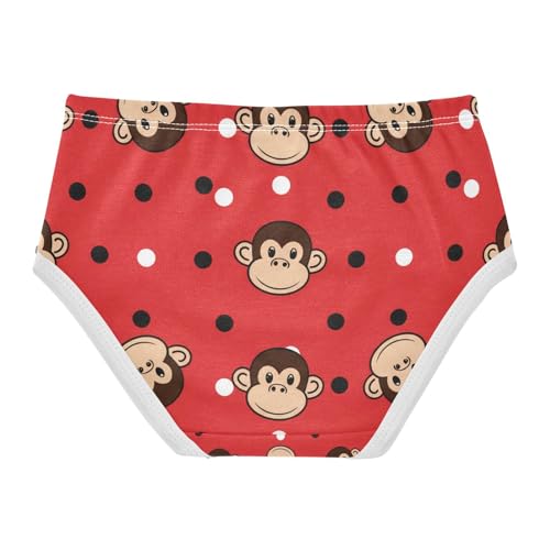 Monkey Faces Red Polka Dot Toddler Girls's Underwear 2T 202c11622
