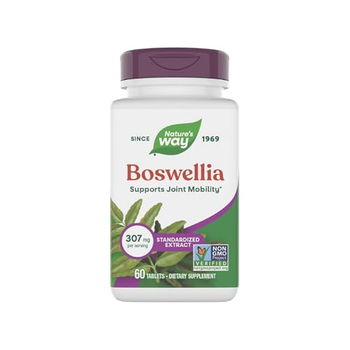 Nature's Way Boswellia Premium Extract, Supports Joint Mobility*, 307 mg Boswellia serrata Extract per Serving, Frankincense Supplement, Gluten Free & Vegan - 60 Tablets (Packaging May Vary) Nature's Way Boswellia Premium Extract, Supports Joint Mobility*, 307 mg Boswellia serrata Extract per Serving, Frankincense Supplement, Gluten Free & Vegan - 60 Tablets (Packaging May Vary)